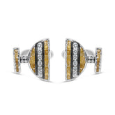 Raw Diamond Cufflinks (Half moon)
